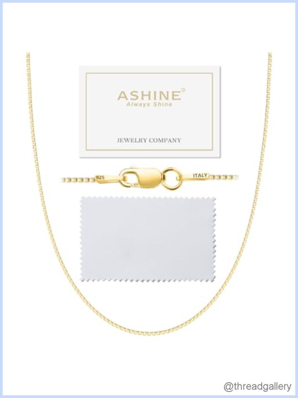 14K Gold Plated 925 Sterling Silver Box Chain Necklace 20 Inch Lobster Clasp